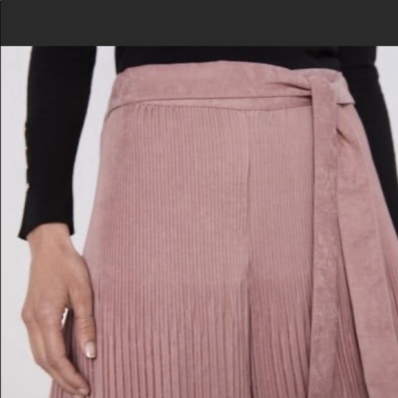 NEW Zara Pleated/Suede/velvet Shorts - Picture 12 of 14